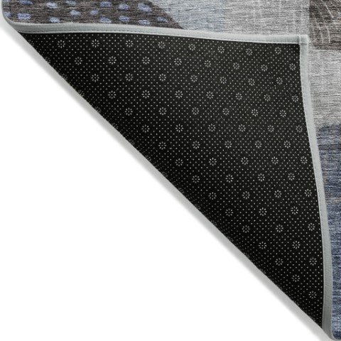 Homeroots 3' Artichoke Green Gray Charcoal Geometric Washable Area Rug For Indoor And Outdoor Spaces 9' X 12' Polyester 604406