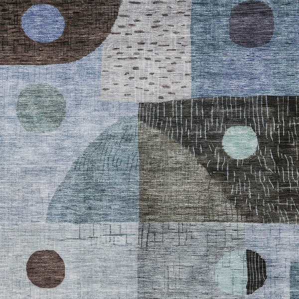 Homeroots 3' Artichoke Green Gray Charcoal Geometric Washable Area Rug For Indoor And Outdoor Spaces 10' X 14' Polyester 604407