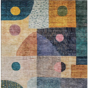 Homeroots 3' Artichoke Green Gray Charcoal Geometric Washable Area Rug For Indoor And Outdoor Spaces 9' X 12' Polyester 604412