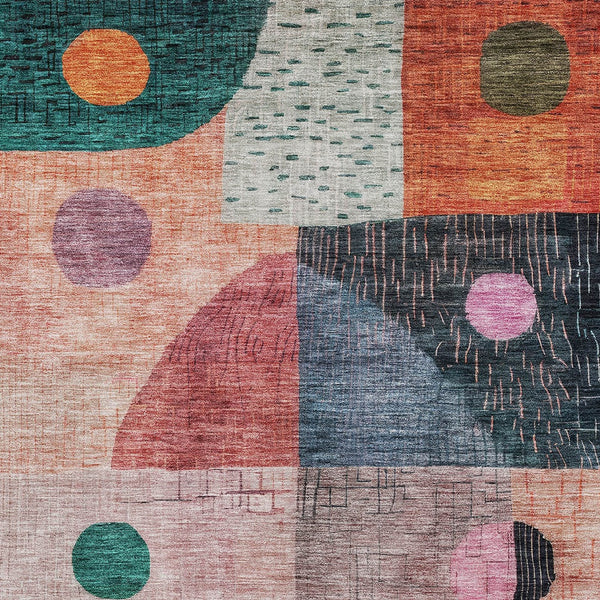 Homeroots 3' Artichoke Green Gray Charcoal Geometric Washable Area Rug For Indoor And Outdoor Spaces 3' X 5' Polyester 604420