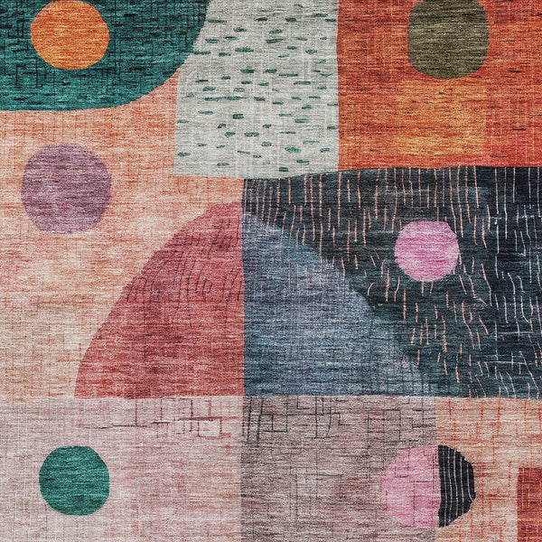 Homeroots 3' Artichoke Green Gray Charcoal Geometric Washable Area Rug For Indoor And Outdoor Spaces 8' X 10' Polyester 604423