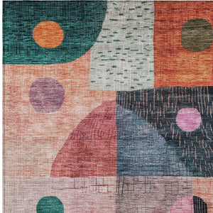 Homeroots 3' Artichoke Green Gray Charcoal Geometric Washable Area Rug For Indoor And Outdoor Spaces 9' X 12' Polyester 604424