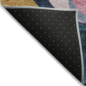 Homeroots 3' Abstract Washable Indoor Outdoor Area Rug In Green, Pink, And Gray – Durable, Stylish, Versatile 9' X 12' Polyester 604460