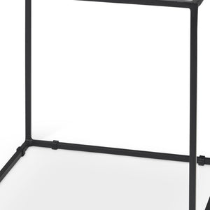 HomeRoots 20" Marble Top End Table with Black Metal Frame – Modern Geometric Accent for Living Spaces 604462