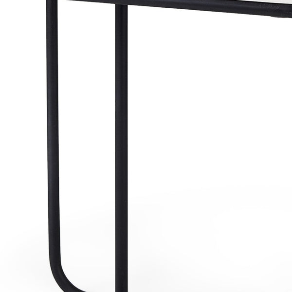 HomeRoots 23" Elegant Black and White Marble C Table - Modern Metal End Table for Small Spaces and Style 604464
