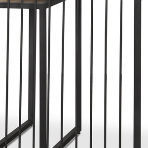 Homeroots Set Of Two Natural & Black Solid Wood Nested Tables - Stylish Space-saving Accent For Any Room   604466