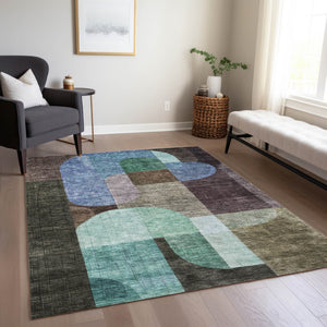Homeroots 3' Stunning Abstract Washable Area Rug For Indoor And Outdoor Spaces - Durable And Stylish Design 3' X 5' Polyester 604470