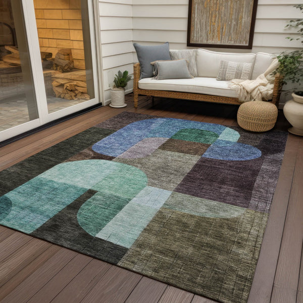 Homeroots 3' Stunning Abstract Washable Area Rug For Indoor And Outdoor Spaces - Durable And Stylish Design 9' X 12' Polyester 604474
