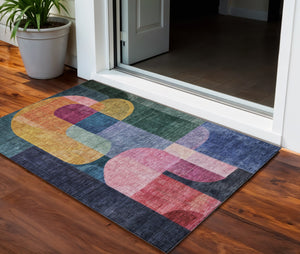 Homeroots 3' Stunning Abstract Washable Area Rug For Indoor And Outdoor Spaces - Durable And Stylish Design 3' X 5' Polyester 604476