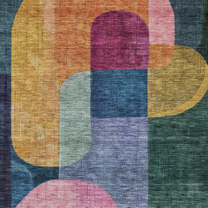 Homeroots 3' Stunning Abstract Washable Area Rug For Indoor And Outdoor Spaces - Durable And Stylish Design 3' X 5' Polyester 604476