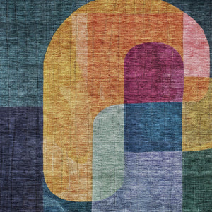 Homeroots 3' Stunning Abstract Washable Area Rug For Indoor And Outdoor Spaces - Durable And Stylish Design 5' X 8' Polyester 604477