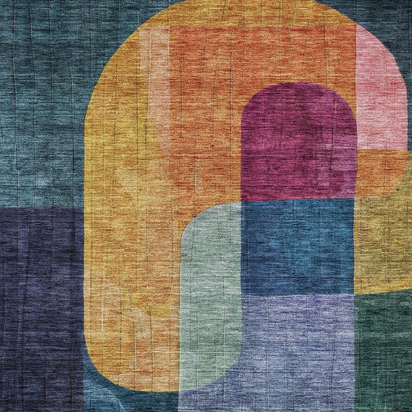 Homeroots 3' Stunning Abstract Washable Area Rug For Indoor And Outdoor Spaces - Durable And Stylish Design 5' X 8' Polyester 604477