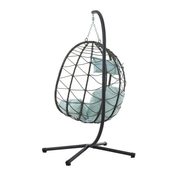 English Elm Egg Chair With Stand - Cozy Indoor/Outdoor Swing For Stylish Relaxation In Your Living Space W1703P163950