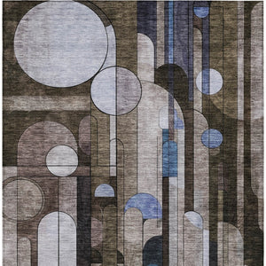 Homeroots 3' Stylish Geometric Washable Area Rug – Durable, Stain Resistant Design For Indoor & Outdoor Use 3' X 5' Polyester 604494