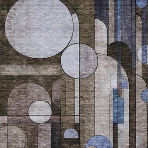 Homeroots 3' Stylish Geometric Washable Area Rug – Durable, Stain Resistant Design For Indoor & Outdoor Use 3' X 5' Polyester 604494