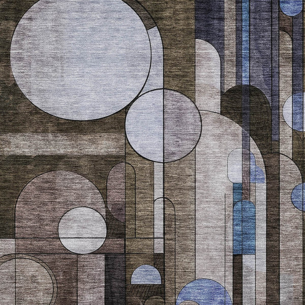 Homeroots 3' Stylish Geometric Washable Area Rug – Durable, Stain Resistant Design For Indoor & Outdoor Use 3' X 5' Polyester 604494