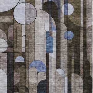 Homeroots 3' Stylish Geometric Washable Area Rug – Durable, Stain Resistant Design For Indoor & Outdoor Use 8' X 10' Polyester 604497