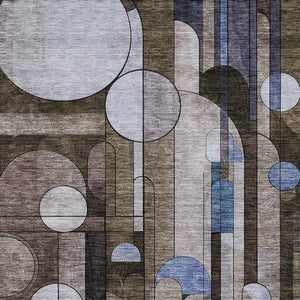 Homeroots 3' Stylish Geometric Washable Area Rug – Durable, Stain Resistant Design For Indoor & Outdoor Use 9' X 12' Polyester 604498