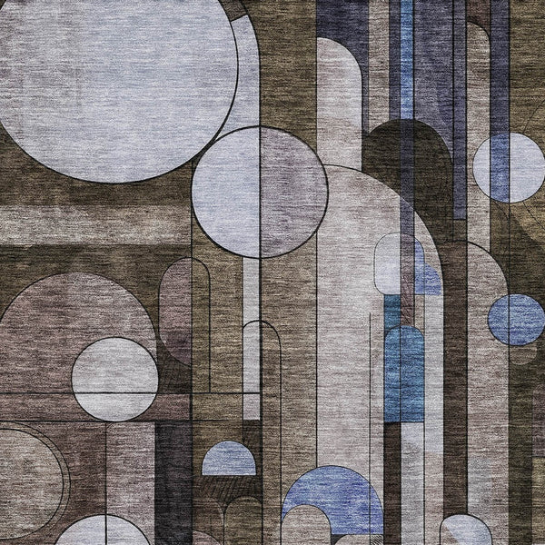 Homeroots 3' Stylish Geometric Washable Area Rug – Durable, Stain Resistant Design For Indoor & Outdoor Use 9' X 12' Polyester 604498