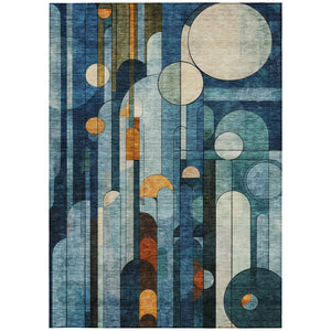 Homeroots 3' Stylish Geometric Washable Area Rug – Durable, Stain Resistant Design For Indoor & Outdoor Use 3' X 5' Polyester 604500