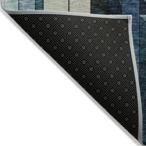 Homeroots 3' Stylish Geometric Washable Area Rug – Durable, Stain Resistant Design For Indoor & Outdoor Use 5' X 8' Polyester 604501