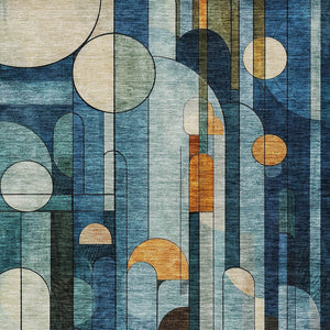 Homeroots 3' Stylish Geometric Washable Area Rug – Durable, Stain Resistant Design For Indoor & Outdoor Use 8' X 10' Polyester 604503