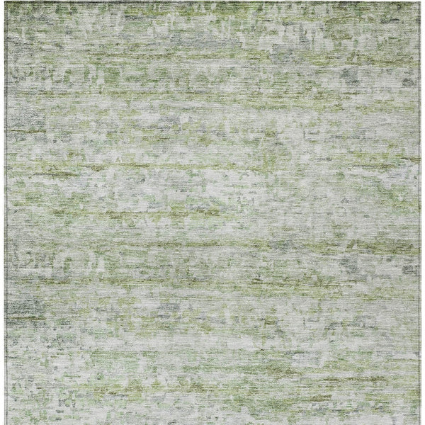 Homeroots 3' Artichoke Green Striped Washable Area Rug - Stylish Indoor & Outdoor Comfort For Any Space 3' X 5' Polyester 604512