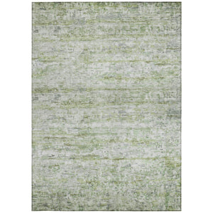Homeroots 3' Artichoke Green Striped Washable Area Rug - Stylish Indoor & Outdoor Comfort For Any Space 5' X 8' Polyester 604513