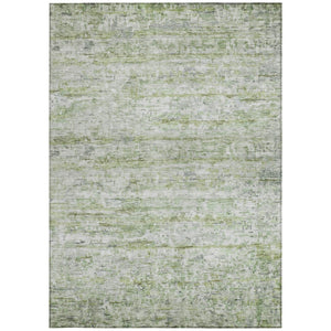Homeroots 3' Artichoke Green Striped Washable Area Rug - Stylish Indoor & Outdoor Comfort For Any Space 8' X 10' Polyester 604515