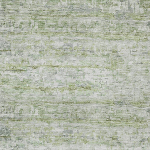 Homeroots 3' Artichoke Green Striped Washable Area Rug - Stylish Indoor & Outdoor Comfort For Any Space 8' X 10' Polyester 604515