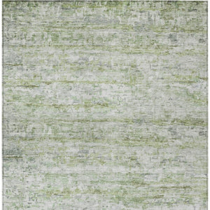 Homeroots 3' Artichoke Green Striped Washable Area Rug - Stylish Indoor & Outdoor Comfort For Any Space 9' X 12' Polyester 604516