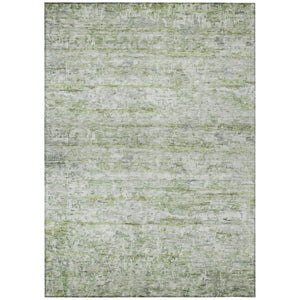 HomeRoots 5' Stylish Artichoke Green and Ivory Striped Area Rug - Durable, Washable for Indoor & Outdoor Use 10' X 14' 604517