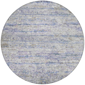 Homeroots 3' Artichoke Green Striped Washable Area Rug - Stylish Indoor & Outdoor Comfort For Any Space 8' Round Polyester 604520