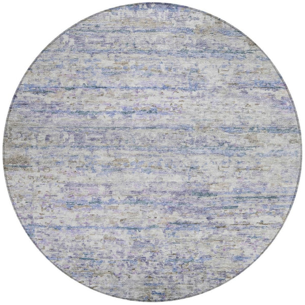 Homeroots 3' Artichoke Green Striped Washable Area Rug - Stylish Indoor & Outdoor Comfort For Any Space 8' Round Polyester 604520