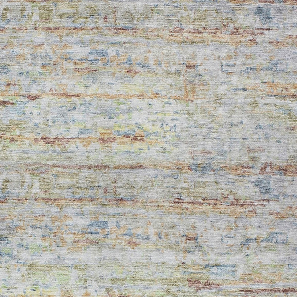 Homeroots 3' Artichoke Green Striped Washable Area Rug - Stylish Indoor & Outdoor Comfort For Any Space 9' X 12' Polyester 604528