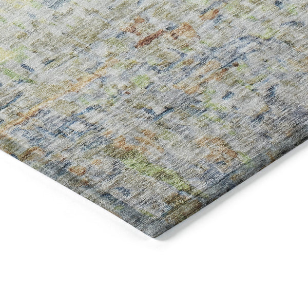 Homeroots 3' Artichoke Green Striped Washable Area Rug - Stylish Indoor & Outdoor Comfort For Any Space 10' X 14' Polyester 604529