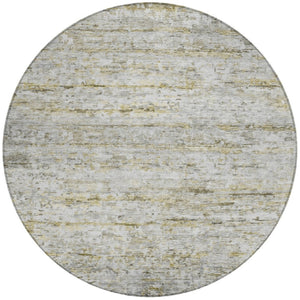 Homeroots 3' Artichoke Green Striped Washable Area Rug - Stylish Indoor & Outdoor Comfort For Any Space 8' Round Polyester 604532