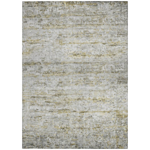 Homeroots 3' Artichoke Green Striped Washable Area Rug - Stylish Indoor & Outdoor Comfort For Any Space 8' X 10' Polyester 604533