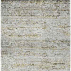 Homeroots 3' Artichoke Green Striped Washable Area Rug - Stylish Indoor & Outdoor Comfort For Any Space 10' X 14' Polyester 604535