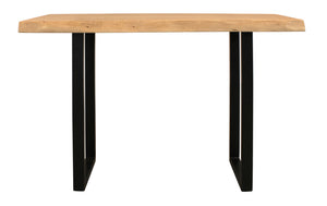 Homeroots 47" Versatile Live Edge Console Table In Natural Acacia & Black Metal - Stylish Storage Solution!   604538