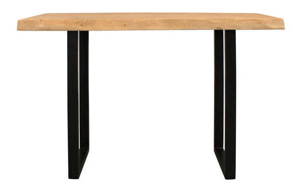 Homeroots 47" Versatile Live Edge Console Table In Natural Acacia & Black Metal - Stylish Storage Solution!   604538