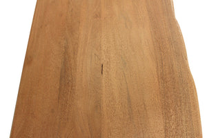 Homeroots 47" Versatile Live Edge Console Table In Natural Acacia & Black Metal - Stylish Storage Solution!   604538