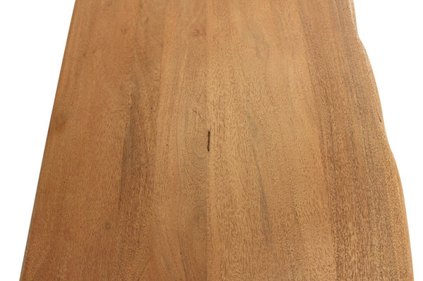 Homeroots 47" Versatile Live Edge Console Table In Natural Acacia & Black Metal - Stylish Storage Solution!   604538