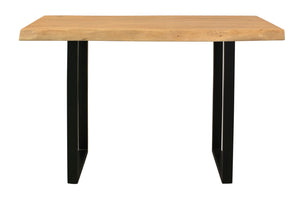 Homeroots 47" Versatile Live Edge Console Table In Natural Acacia & Black Metal - Stylish Storage Solution!   604538