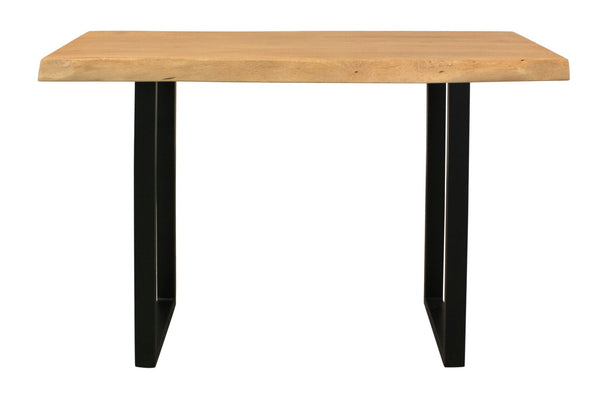 Homeroots 47" Versatile Live Edge Console Table In Natural Acacia & Black Metal - Stylish Storage Solution!   604538
