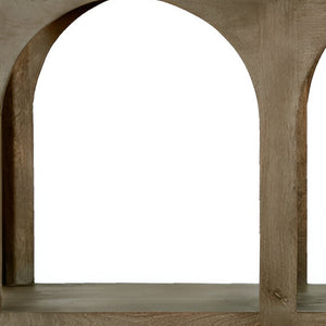 Homeroots 77" Brown Distressed Solid Wood Console Table With Unique Arch Detailing For Timeless Elegance   604539