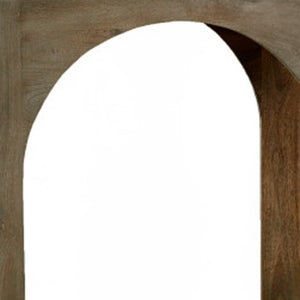 Homeroots 77" Brown Distressed Solid Wood Console Table With Unique Arch Detailing For Timeless Elegance   604539