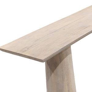 Homeroots 72" Natural Solid Wood Console Table - Rustic Double Pedestal Design For Storage & Display Needs   604540