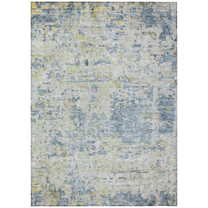 HomeRoots 5' Blue Gray Green Abstract Area Rug - Washable, Durable, Stylish for Indoor & Outdoor Spaces 10' X 14' 604546