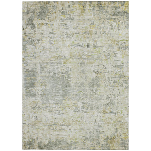Homeroots 3' Blue Gray And Green Abstract Washable Area Rug For Indoor And Outdoor Spaces, Durable Design 3' X 5' Polyester 604547